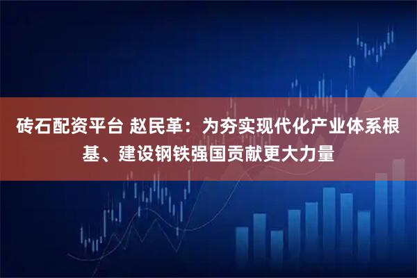砖石配资平台 赵民革：为夯实现代化产业体系根基、建设钢铁强国贡献更大力量