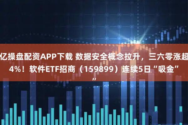 亿操盘配资APP下载 数据安全概念拉升，三六零涨超4%！软件ETF招商（159899）连续5日“吸金”